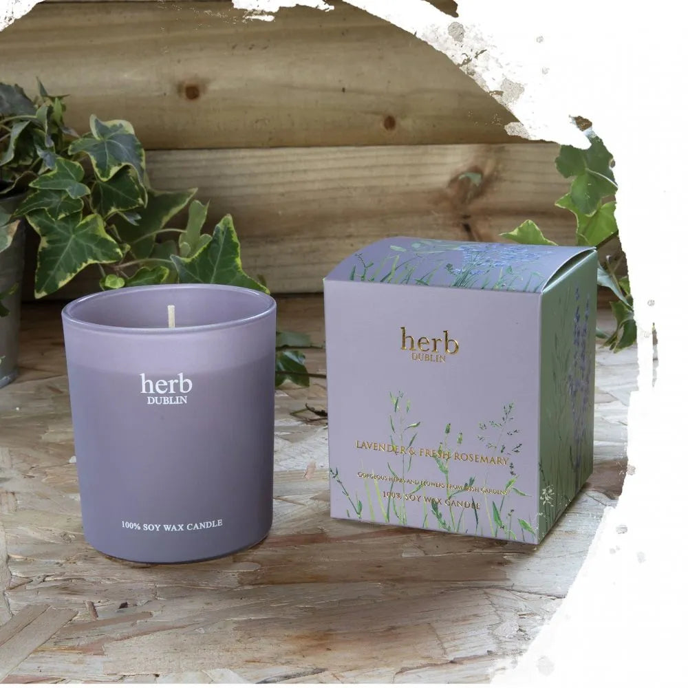 HERB CANDLE LAVENDER ROSEMARY