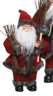 Santa polyester branches and axe, small