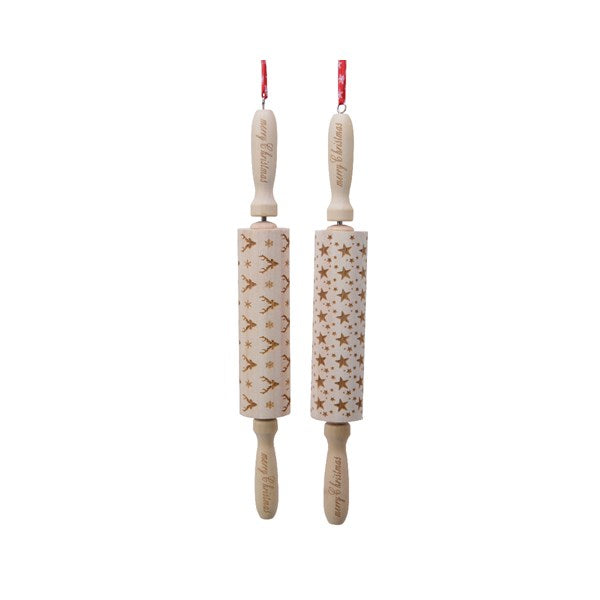 Pinewood Rolling Pin 2Ass Natural - Christmas - Windyridge Garden Centre