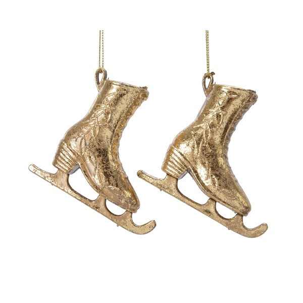 plastic pair skates antique gold