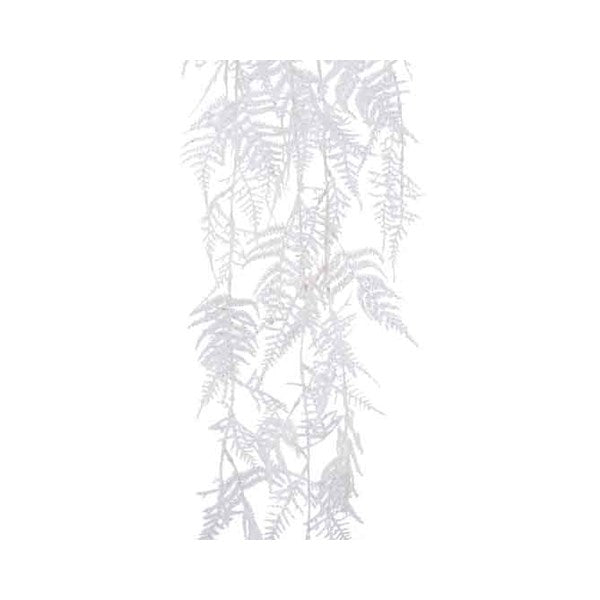 Bush asparagus with handle plastic w snow - w glitter white