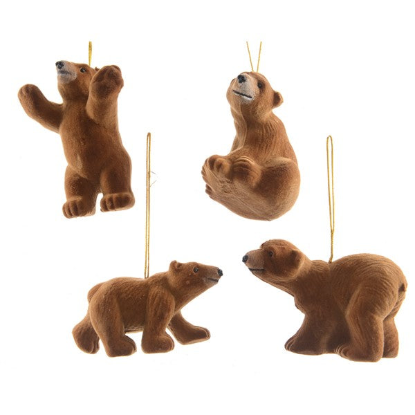 Plc Bear W Flock W Hanger 4Ass8Cm - Christmas - Windyridge Garden Centre