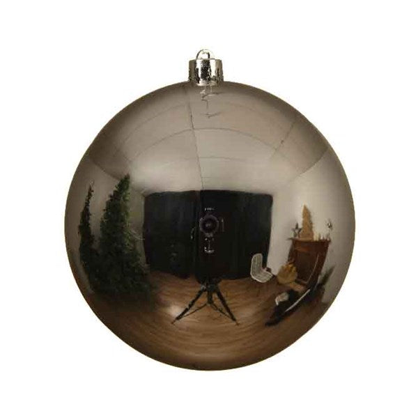 Baubles shatterproof shiny silver dia20cm