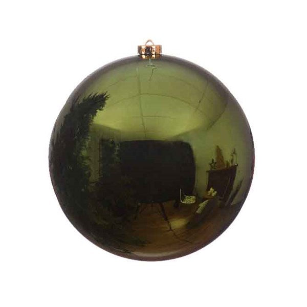 Baubles shatterproof shiny pine green 20cm