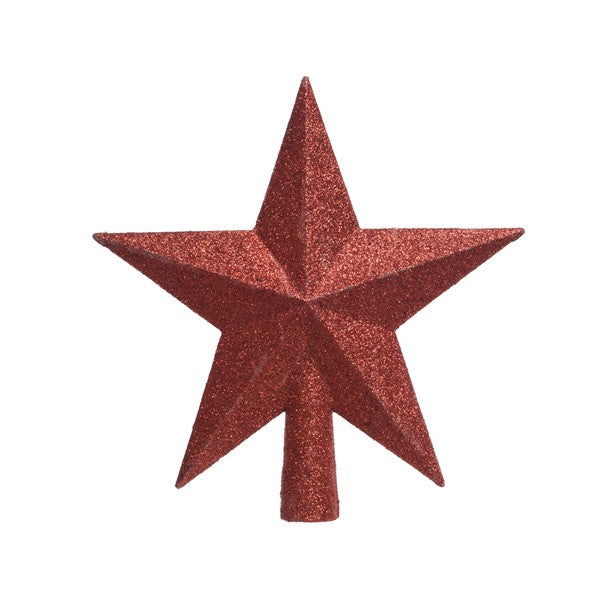Treetopper shatterproof glitter christmas red L.4.2cm x W.19cm x H.19cm