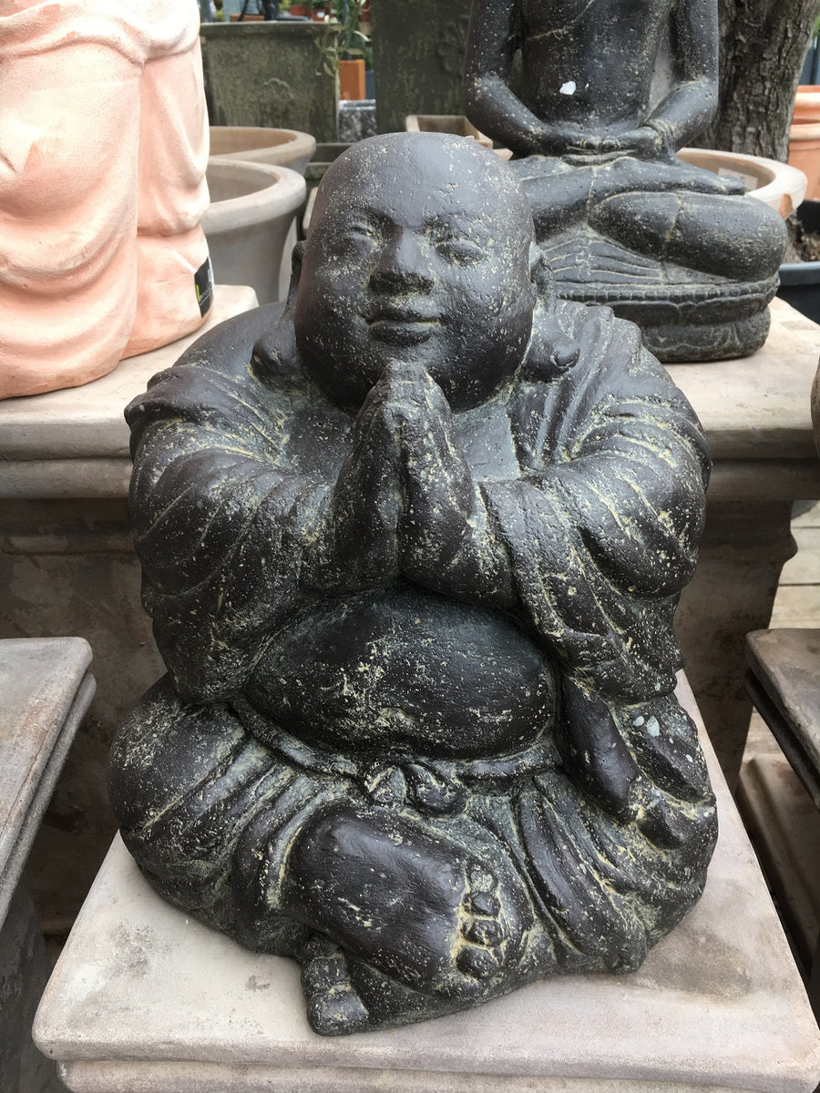 Sitting Monk, Laughing - Garden Ornaments - Windyridge Garden Centre