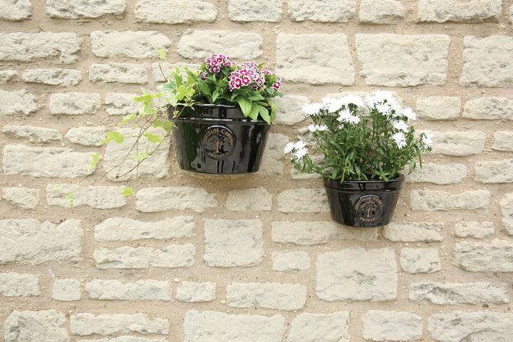 EDWARDIAN WALL POT BK 20CM