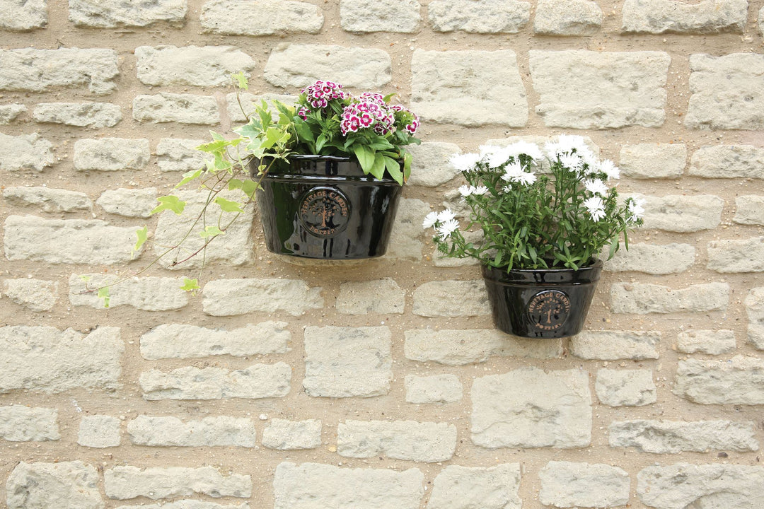 EDWARDIAN WALL POT BK 35CM