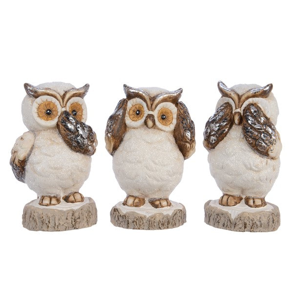 Terrac Owl 3Ass Natural - Christmas - Windyridge Garden Centre