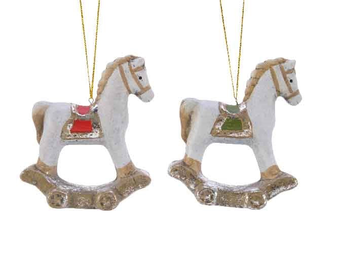 Ter Rocking Horse W Hanger 2As4.5X8.5X10Cm - Christmas - Windyridge Garden Centre