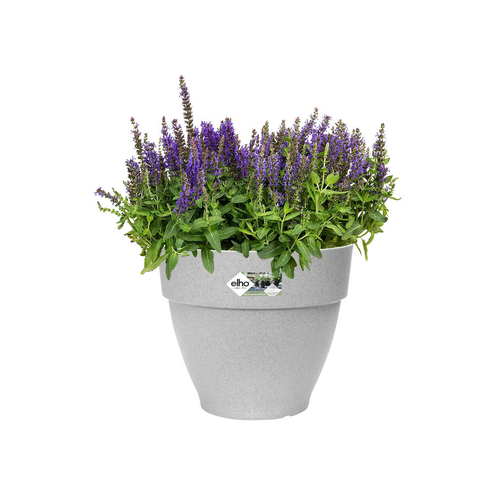 Elho Vibia Campana round plant pot in Living Concrete
